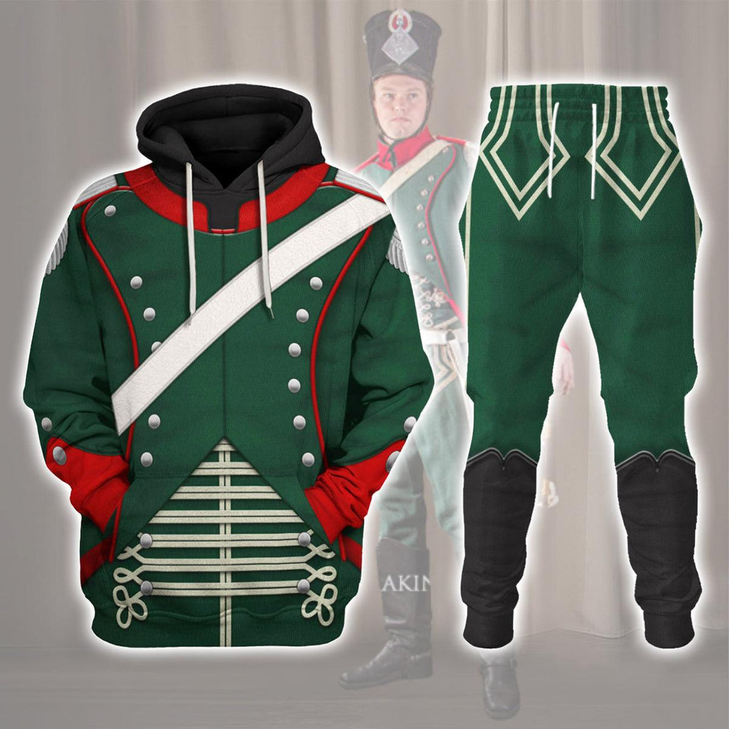 CustomsPig Napoleonic French Light Cavalry-Chasseur A Cheval-Officer (1806-1815) Uniform All Over Print Hoodie Sweatshirt T-Shirt Tracksuit - CustomsPig.com