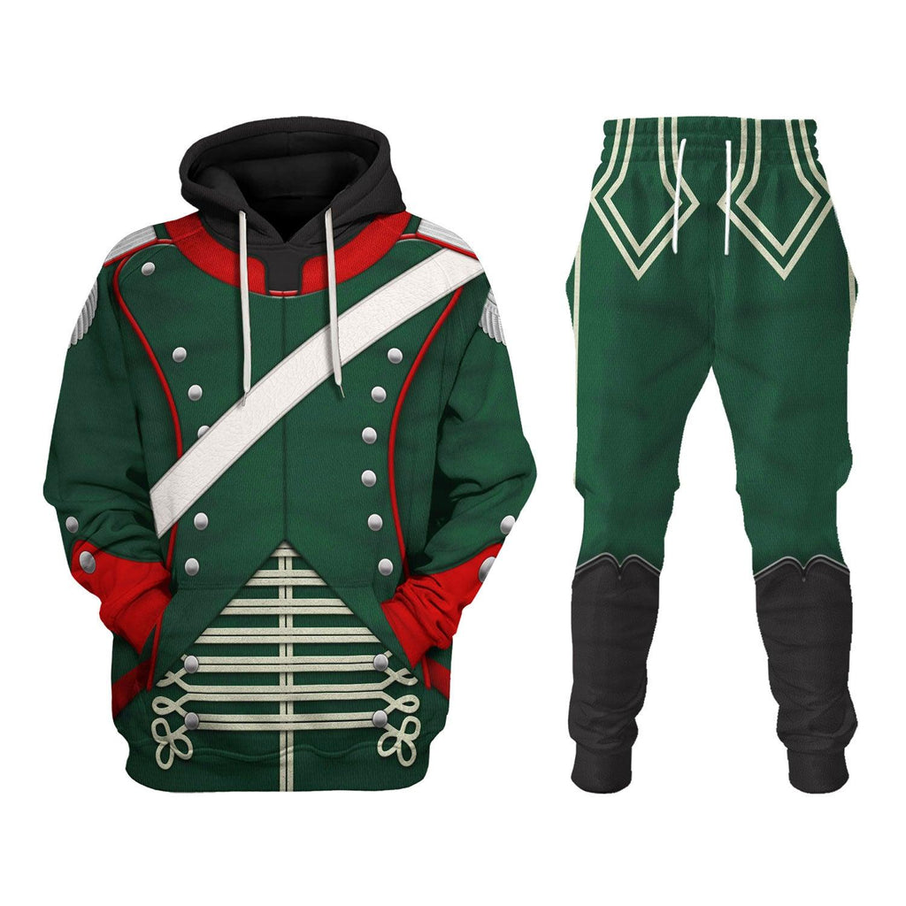 CustomsPig Napoleonic French Light Cavalry-Chasseur A Cheval-Officer (1806-1815) Uniform All Over Print Hoodie Sweatshirt T-Shirt Tracksuit - CustomsPig.com