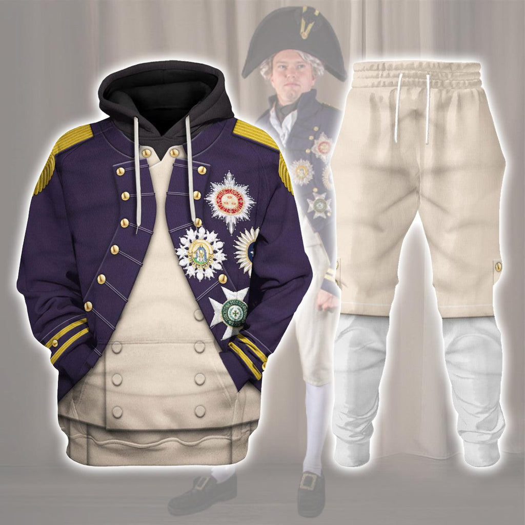 CustomsPig Nelson Uniform As Worn At Trafalgar All Over Print Hoodie Sweatshirt T-Shirt Tracksuit - DucG