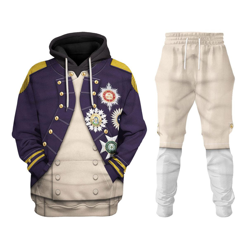 CustomsPig Nelson Uniform As Worn At Trafalgar All Over Print Hoodie Sweatshirt T-Shirt Tracksuit - DucG