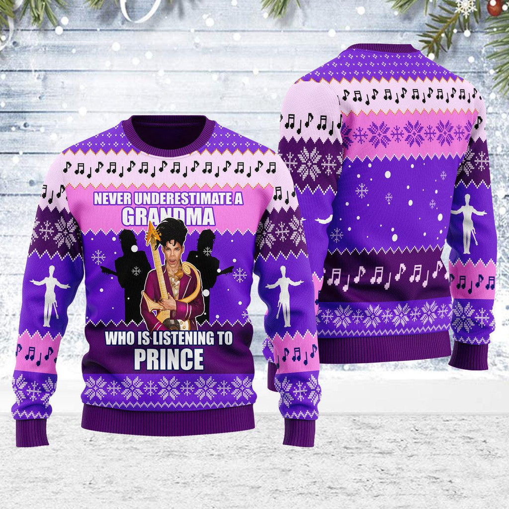 CustomsPig NEVER UNDERESTIMATE A GRANDMA Christmas Ugly Sweater - CustomsPig.com