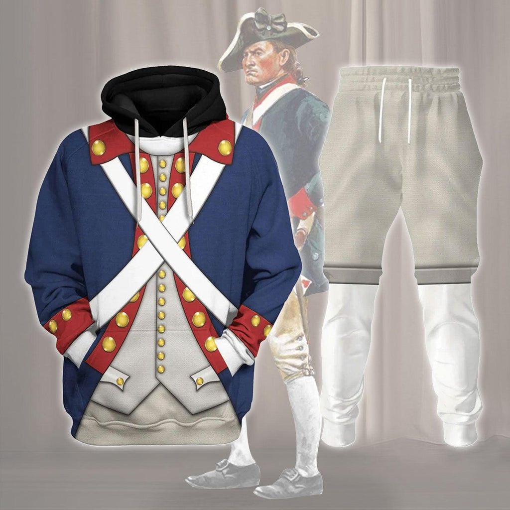  CustomsPig Patriot Soldier in American Revolution Costume Hoodie Sweatshirt T-Shirt Tracksuit -  CustomsPig.com