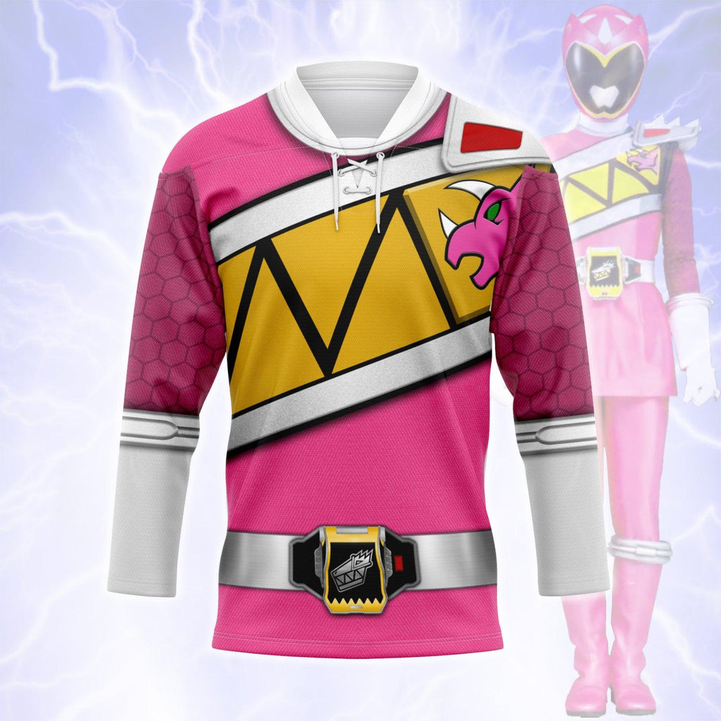  CustomsPig Pink Power Rangers Dino Charge Hockey Jersey -  CustomsPig.com