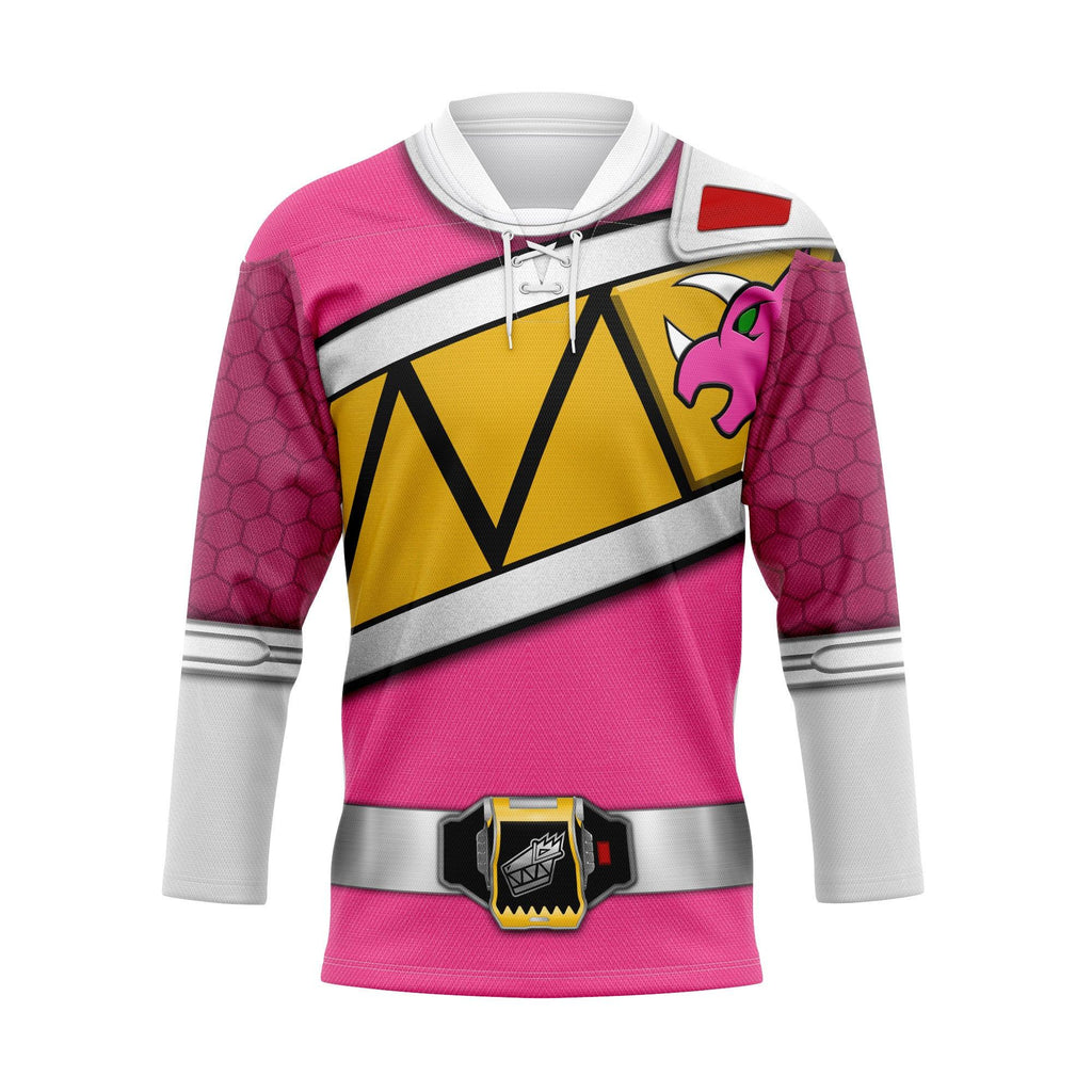  CustomsPig Pink Power Rangers Dino Charge Hockey Jersey -  CustomsPig.com