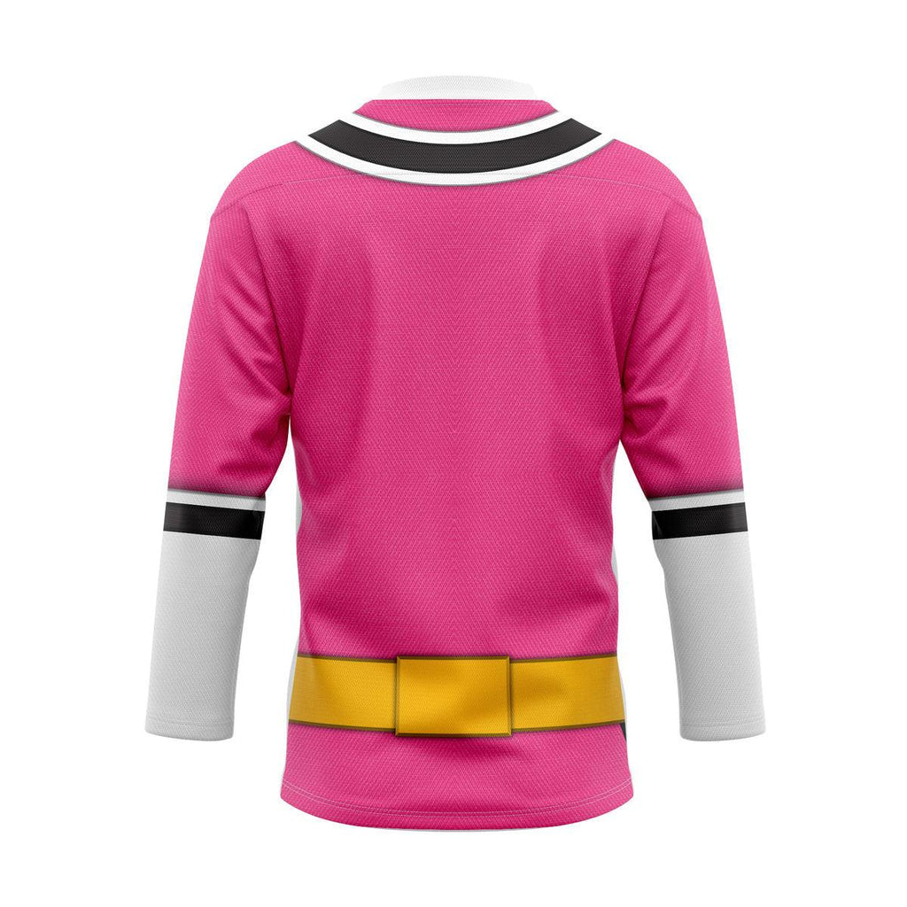 CustomsPig Pink Power Rangers Samurai Hockey Jersey - DucG