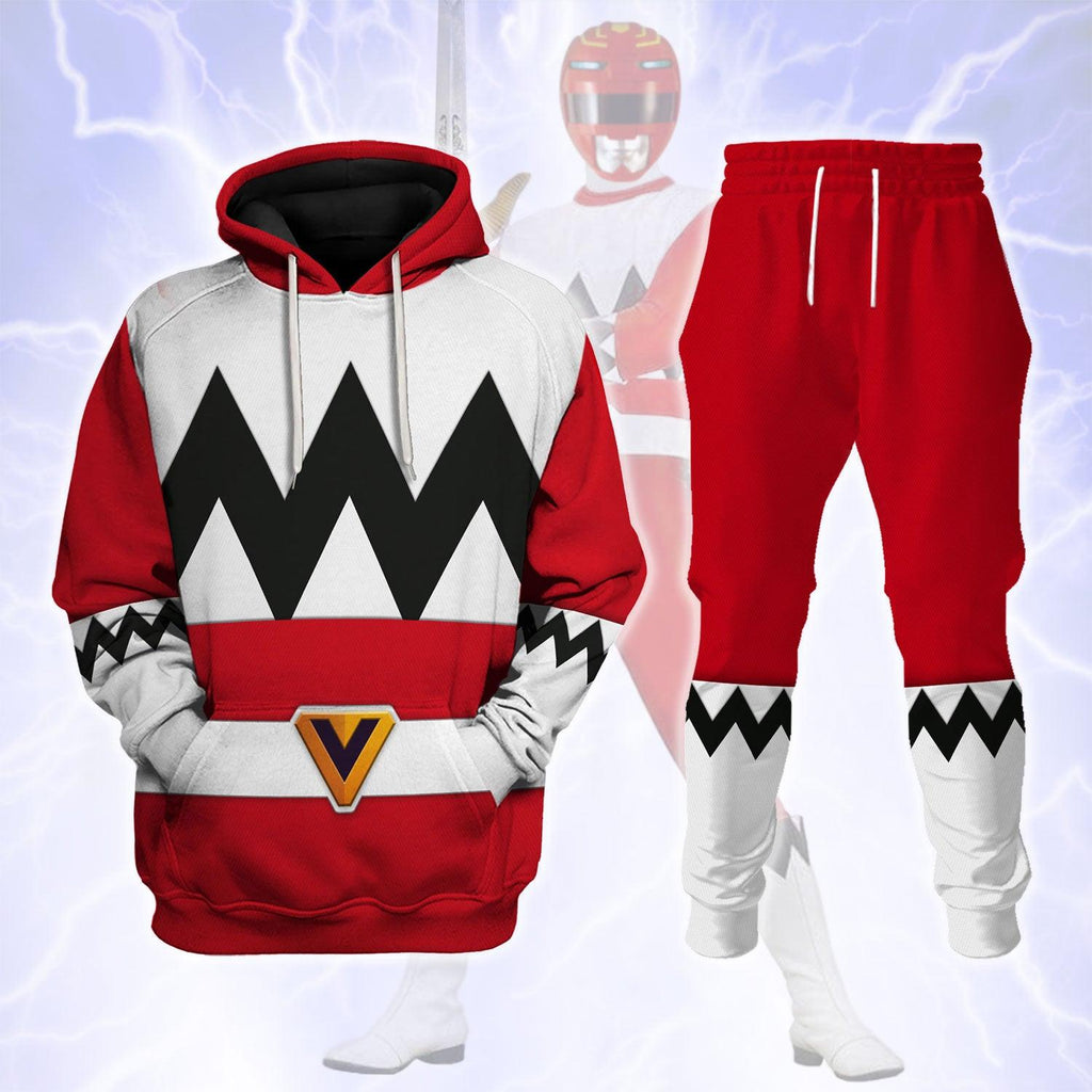 CustomsPig Power Rangers Lost Galaxy Red Costume Hoodie Sweatshirt T-Shirt Tracksuit - CustomsPig.com