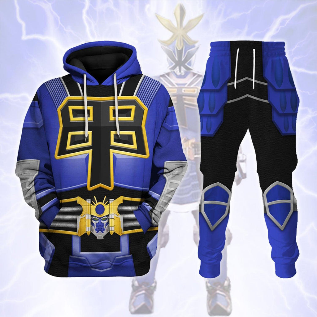 CustomsPig Power Rangers Shogun Blue Costume Hoodie Sweatshirt T-Shirt Tracksuit - CustomsPig.com