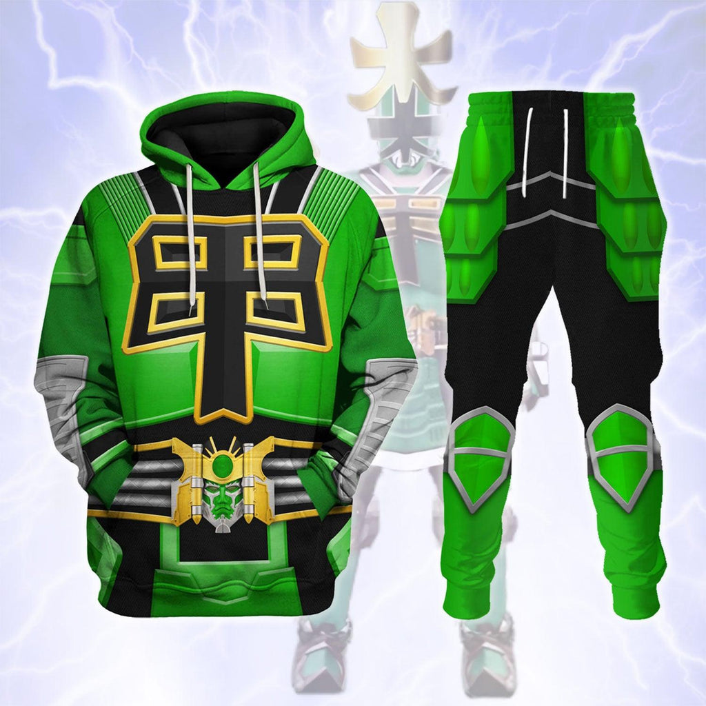 CustomsPig Power Rangers Shogun Green Costume Hoodie Sweatshirt T-Shirt Tracksuit - CustomsPig.com