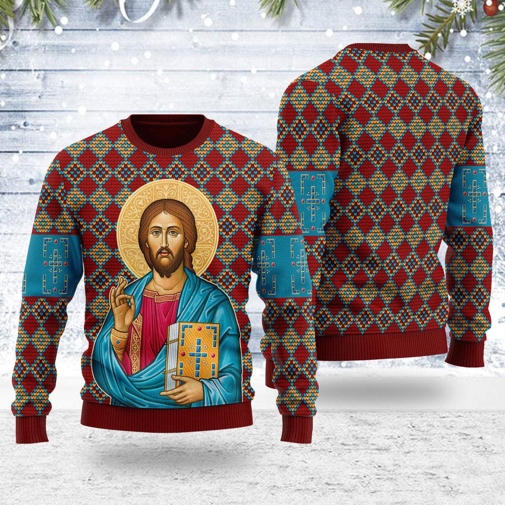 CustomsPig Prayer in the Garden Artwork Christmas Sweater - CustomsPig.com