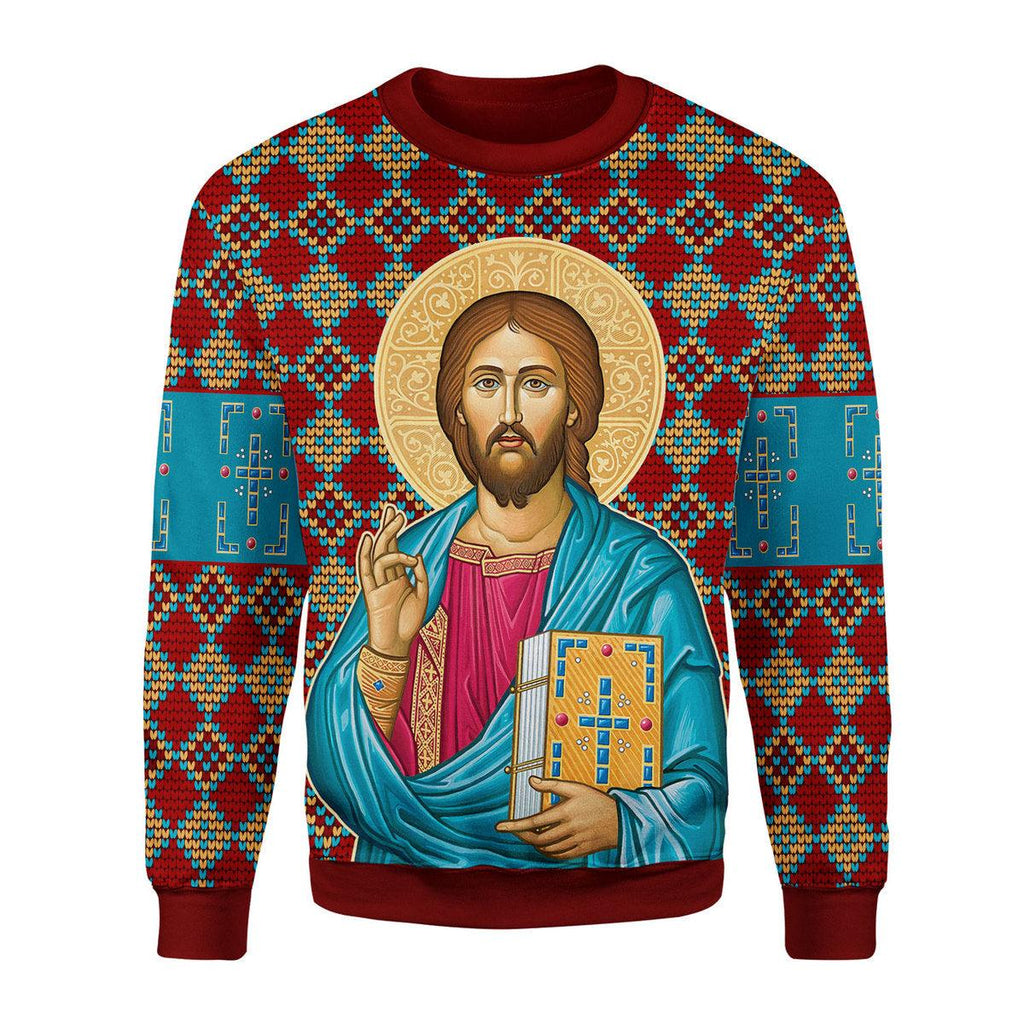 CustomsPig Prayer in the Garden Artwork Christmas Sweater - CustomsPig.com