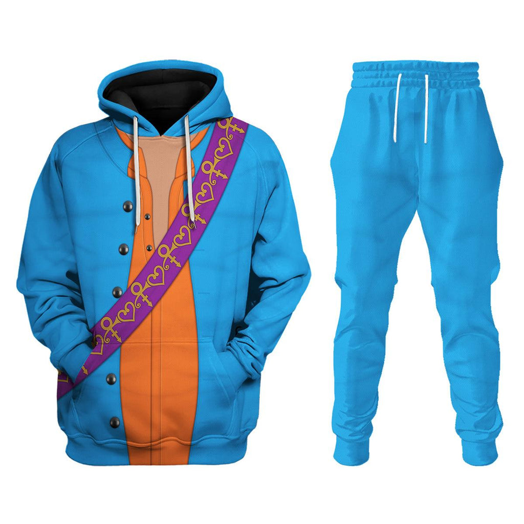 CustomsPig Prince Suit Turquoise and Orange All-Over Print Unisex Pullover Hoodie, Sweatshirt, T-Shirt, and Swatpants - CustomsPig.com