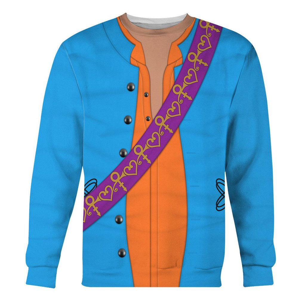 CustomsPig Prince Suit Turquoise and Orange All-Over Print Unisex Pullover Hoodie, Sweatshirt, T-Shirt, and Swatpants - CustomsPig.com