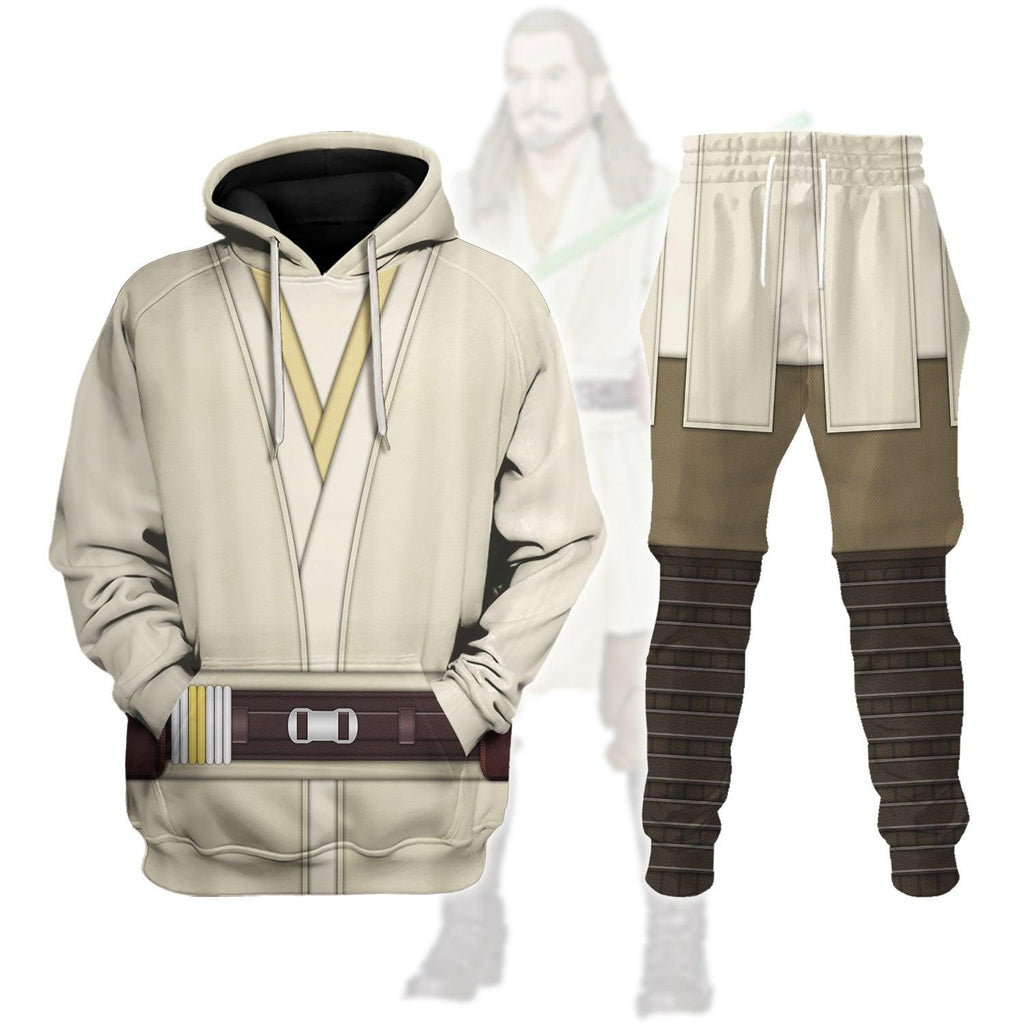 CustomsPig Qui-Gon Jinn's Jedi Robes Costume Hoodie Sweatshirt T-Shirt Sweatpants - CustomsPig.com