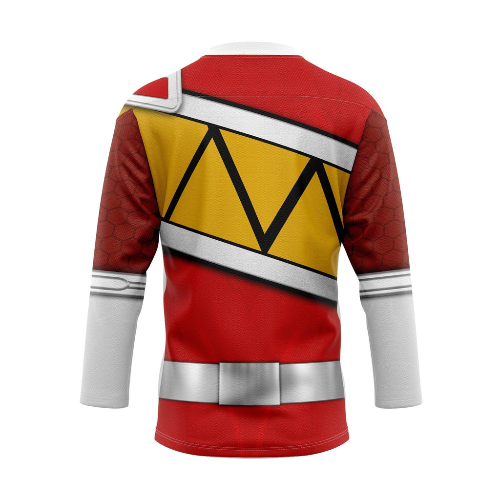  CustomsPig Red Power Rangers Dino Charge Hockey Jersey -  CustomsPig.com