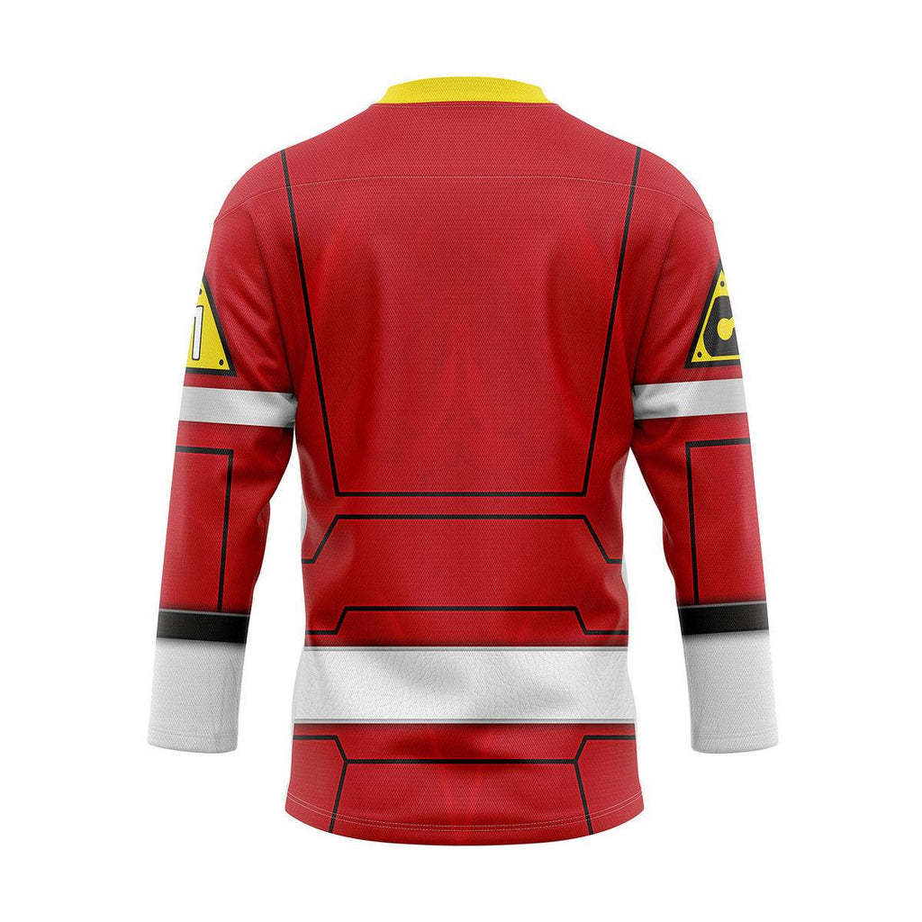  CustomsPig Red Power Rangers Turbo Hockey Jersey -  CustomsPig.com