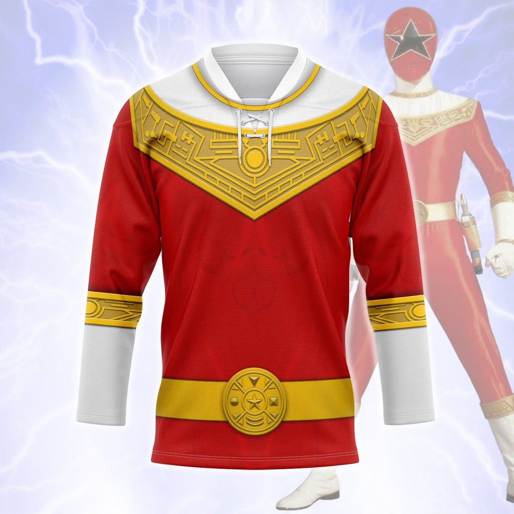  CustomsPig Red Power Rangers Zeo Hockey Jersey -  CustomsPig.com