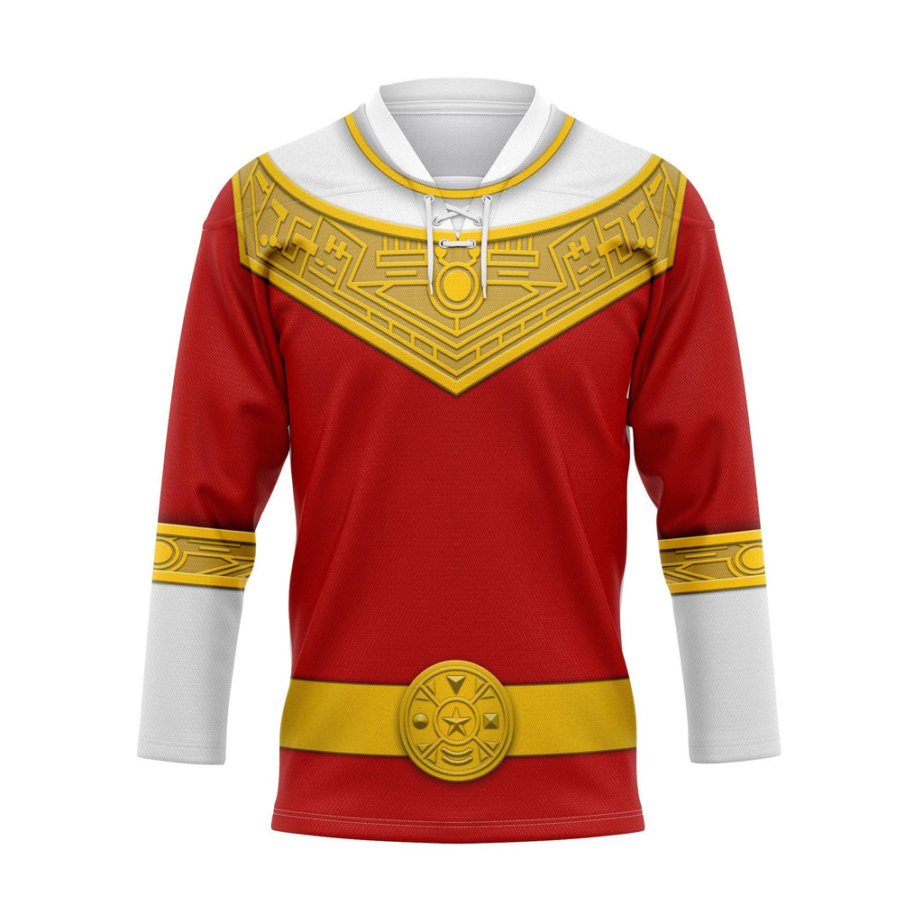  CustomsPig Red Power Rangers Zeo Hockey Jersey -  CustomsPig.com