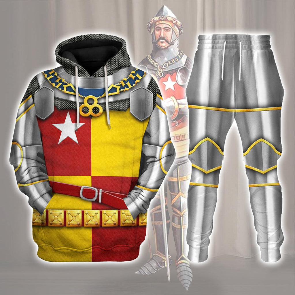 CustomsPig Richard de Vere- Battle of Agincourt Knights Costume Hoodie Sweatshirt T-Shirt Tracksuit - CustomsPig.com