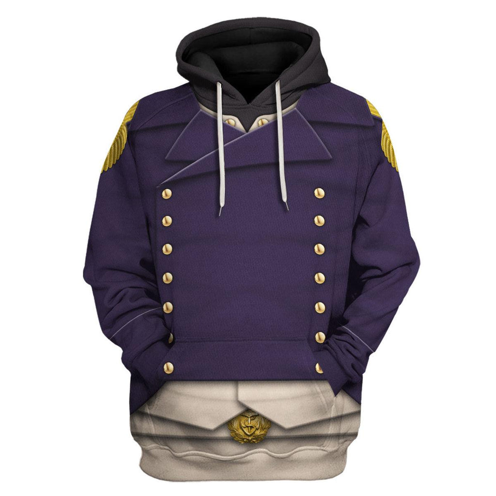 CustomsPig Royal Navy Captain-1806 Uniform All Over Print Hoodie Sweatshirt T-Shirt Tracksuit - DucG