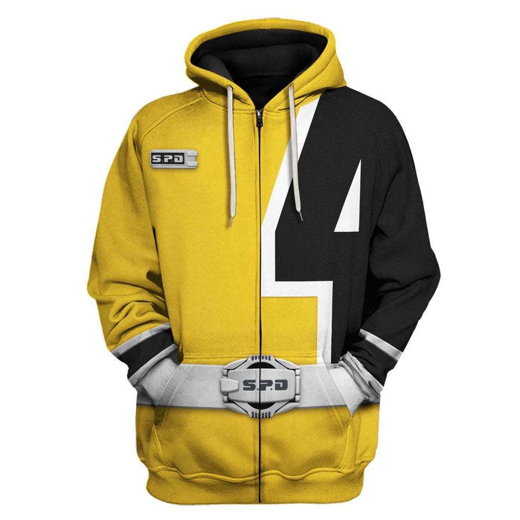 CustomsPig S.P.D Yellow Ranger Hoodies Sweatshirt T-shirt Sweatpants Hawaiian Tracksuit - CustomsPig.com