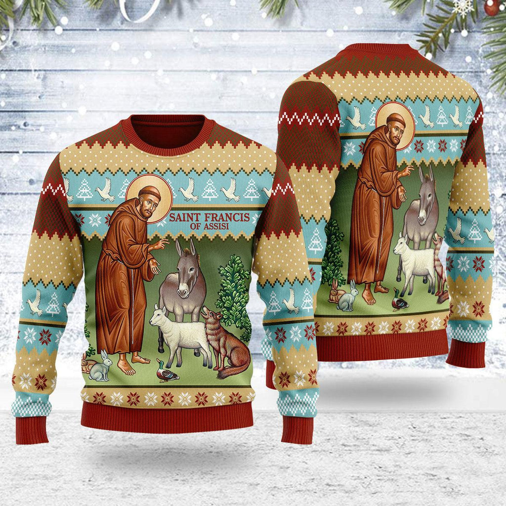 CustomsPig Saint Francis and The Animals Christmas Sweater - CustomsPig.com