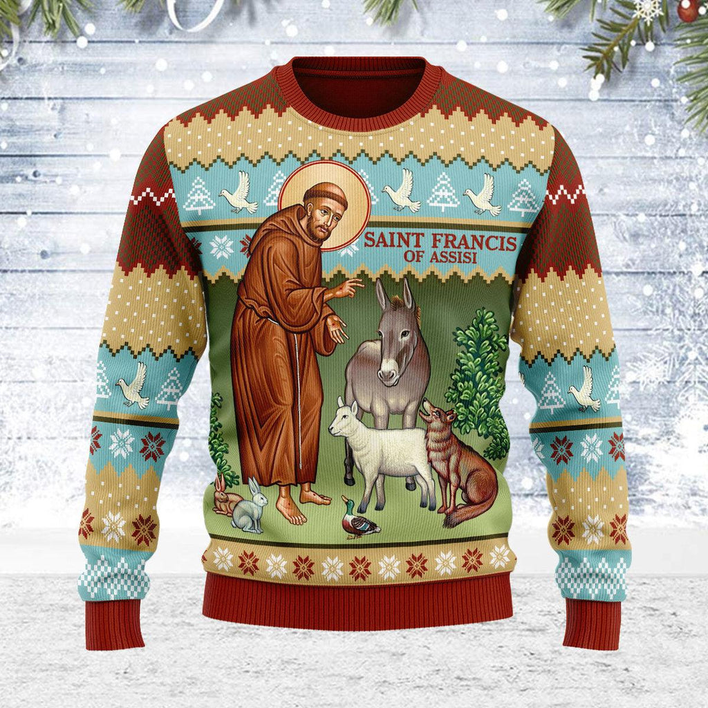 Gearhomie Saint Francis and The Animals Christmas Sweater - Gearhomie.com