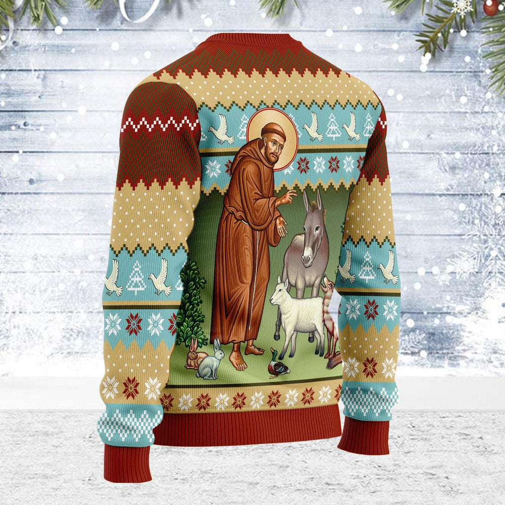 CustomsPig Saint Francis and The Animals Christmas Sweater - CustomsPig.com