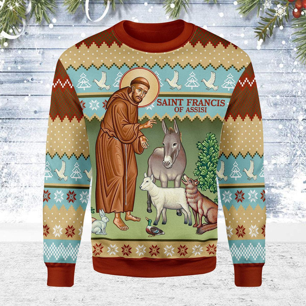 CustomsPig Saint Francis and The Animals Christmas Sweater - CustomsPig.com