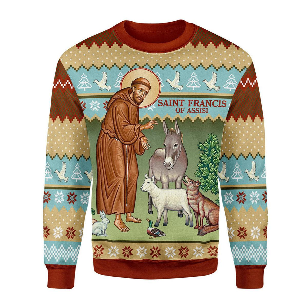 CustomsPig Saint Francis and The Animals Christmas Sweater - CustomsPig.com