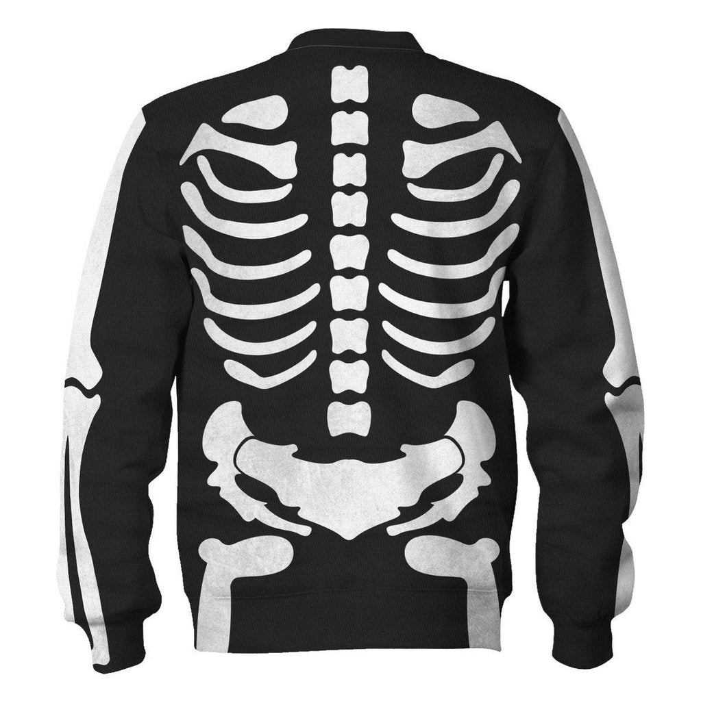 CustomsPig Skeleton Bone Print Halloween Fancy Dress Costume Hoodie Sweatshirt T-Shirt Tracksuit - CustomsPig.com