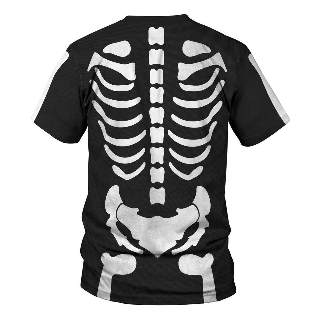 CustomsPig Skeleton Bone Print Halloween Fancy Dress Costume Hoodie Sweatshirt T-Shirt Tracksuit - CustomsPig.com