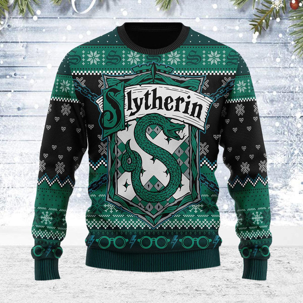 CustomsPig Slytherin Through The Snow Christmas Sweater - CustomsPig.com