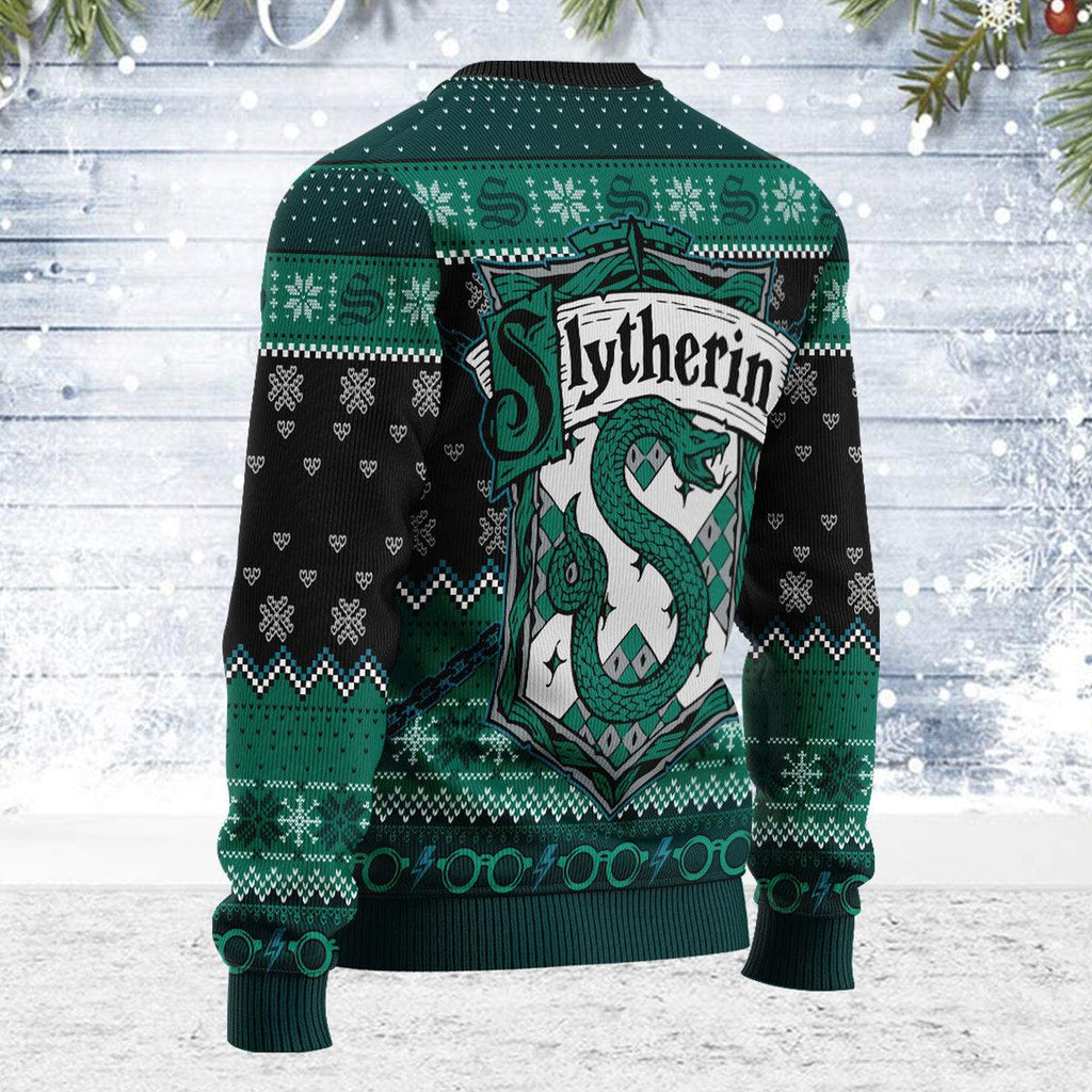 CustomsPig Slytherin Through The Snow Christmas Sweater - CustomsPig.com