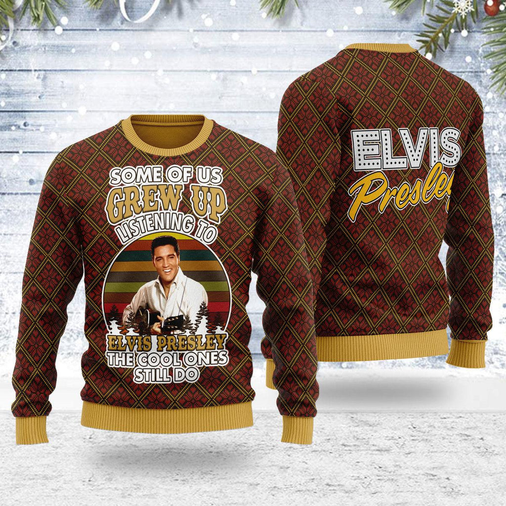 CustomsPig Some of us Grew up Listening to Elvis Christmas Ugly Sweater - CustomsPig.com