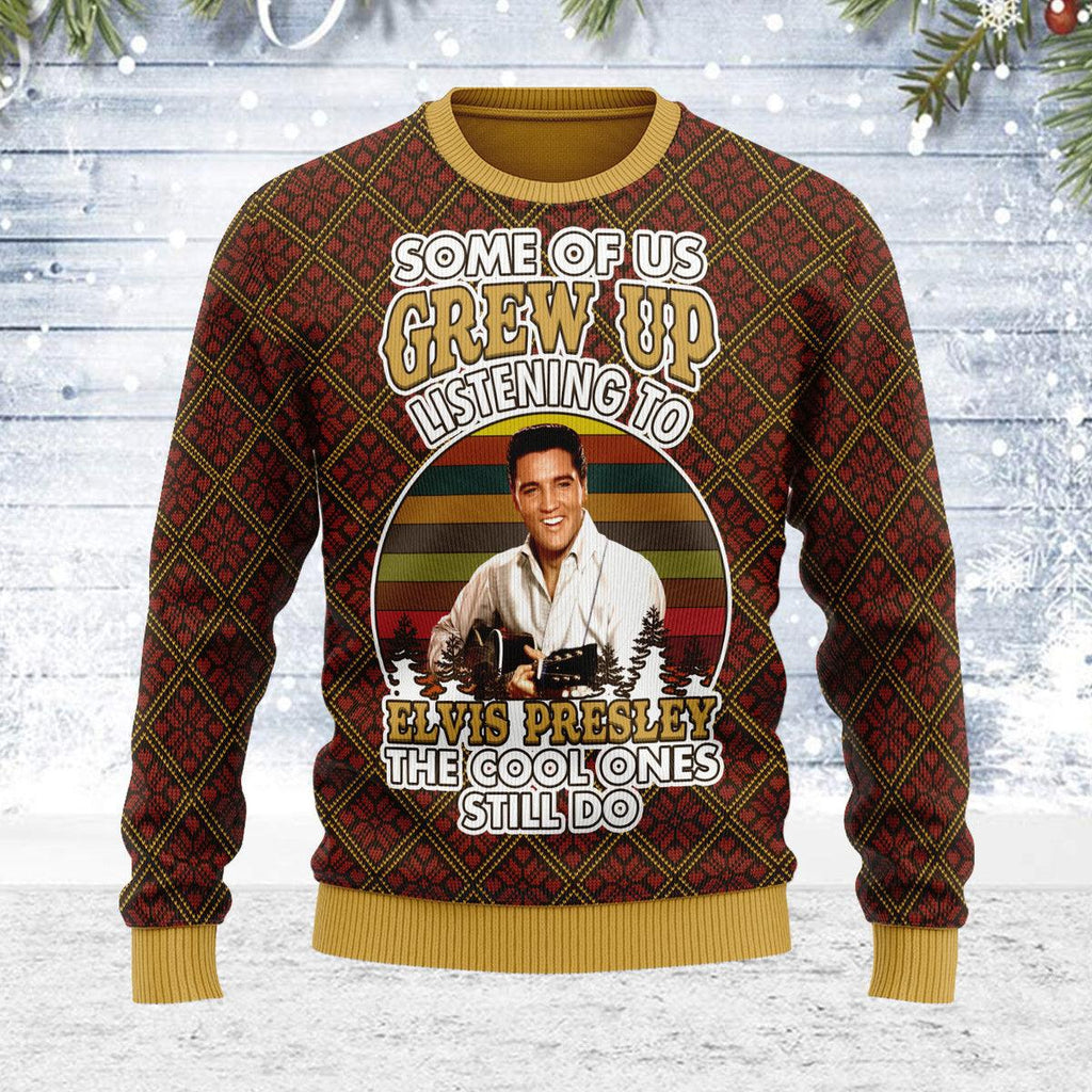 CustomsPig Some of us Grew up Listening to Elvis Christmas Ugly Sweater - CustomsPig.com