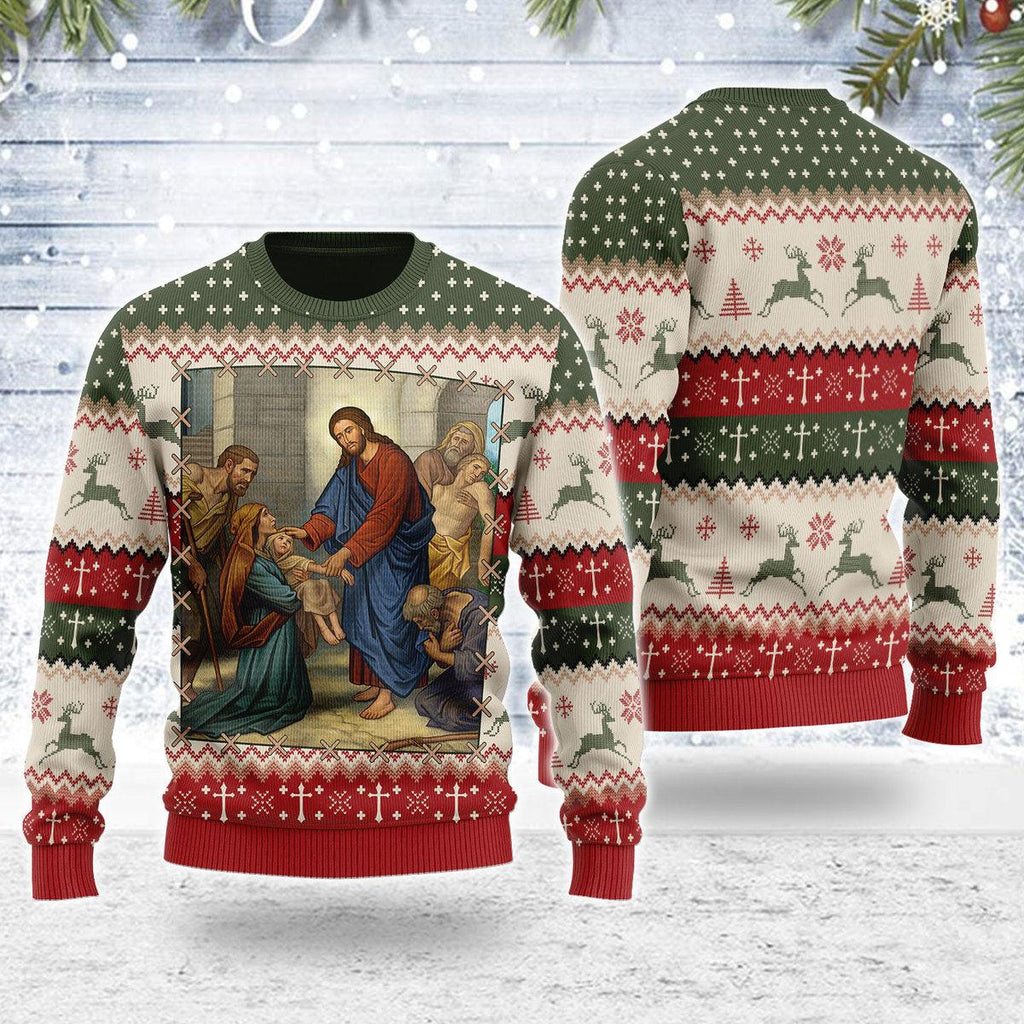 Gearhomie The Divine Physician Artwork Christmas Sweater - Gearhomie.com