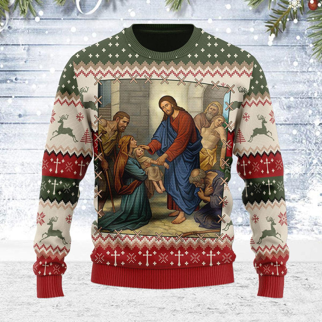 CustomsPig The Divine Physician Artwork Christmas Sweater - CustomsPig.com