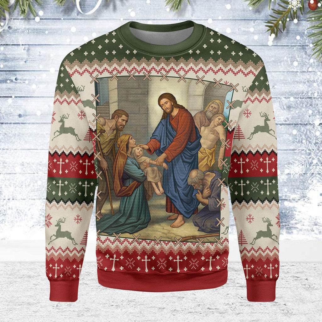 CustomsPig The Divine Physician Artwork Christmas Sweater - CustomsPig.com