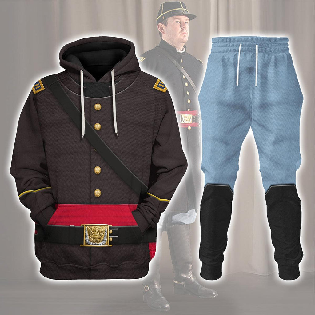 CustomsPig Union Army- Captain Of Infantry Uniform All Over Print Hoodie Sweatshirt T-Shirt Tracksuit - CustomsPig.com