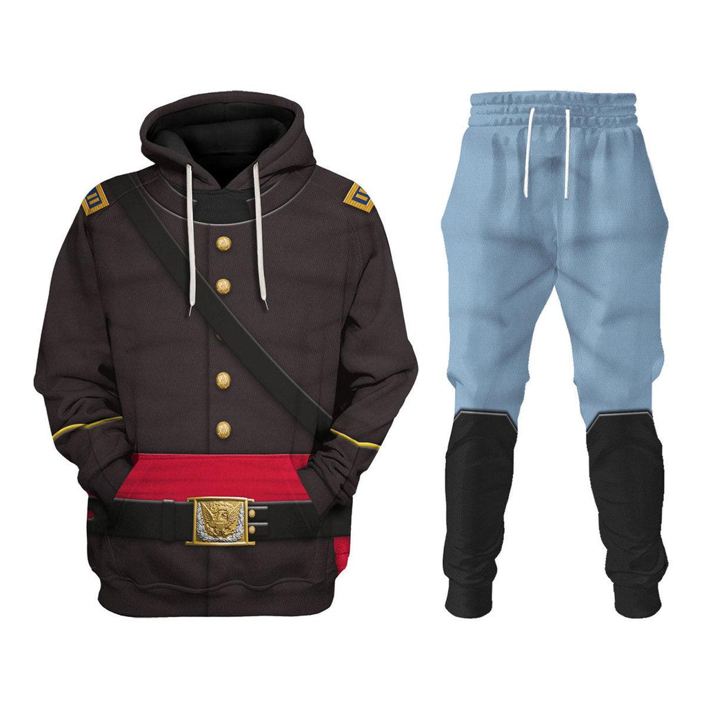 CustomsPig Union Army- Captain Of Infantry Uniform All Over Print Hoodie Sweatshirt T-Shirt Tracksuit - CustomsPig.com