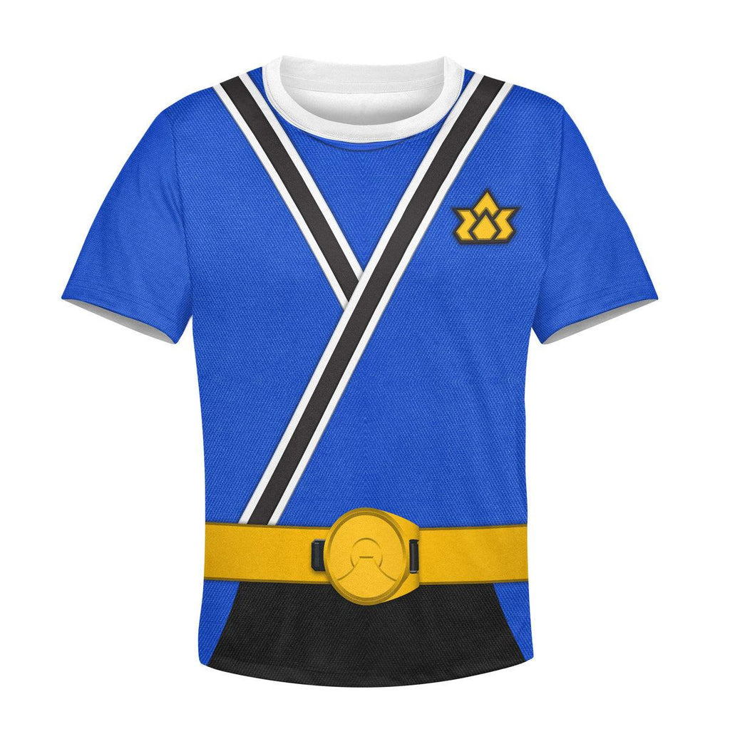 CustomsPig Unisex Kid Tops Blue Power Rangers Samurai 3D Apparel - DucG