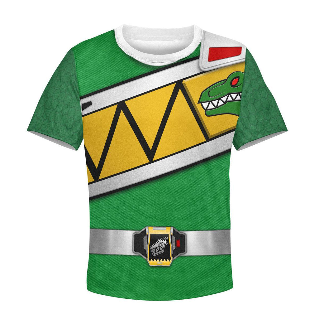 CustomsPig Unisex Kid Tops Green Power Rangers Dino Charge 3D Apparel - DucG