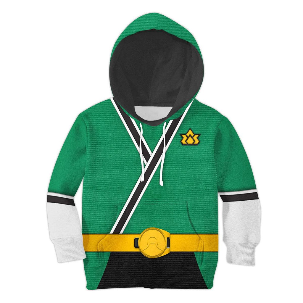 CustomsPig Unisex Kid Tops Green Power Rangers Samurai 3D Apparel - DucG