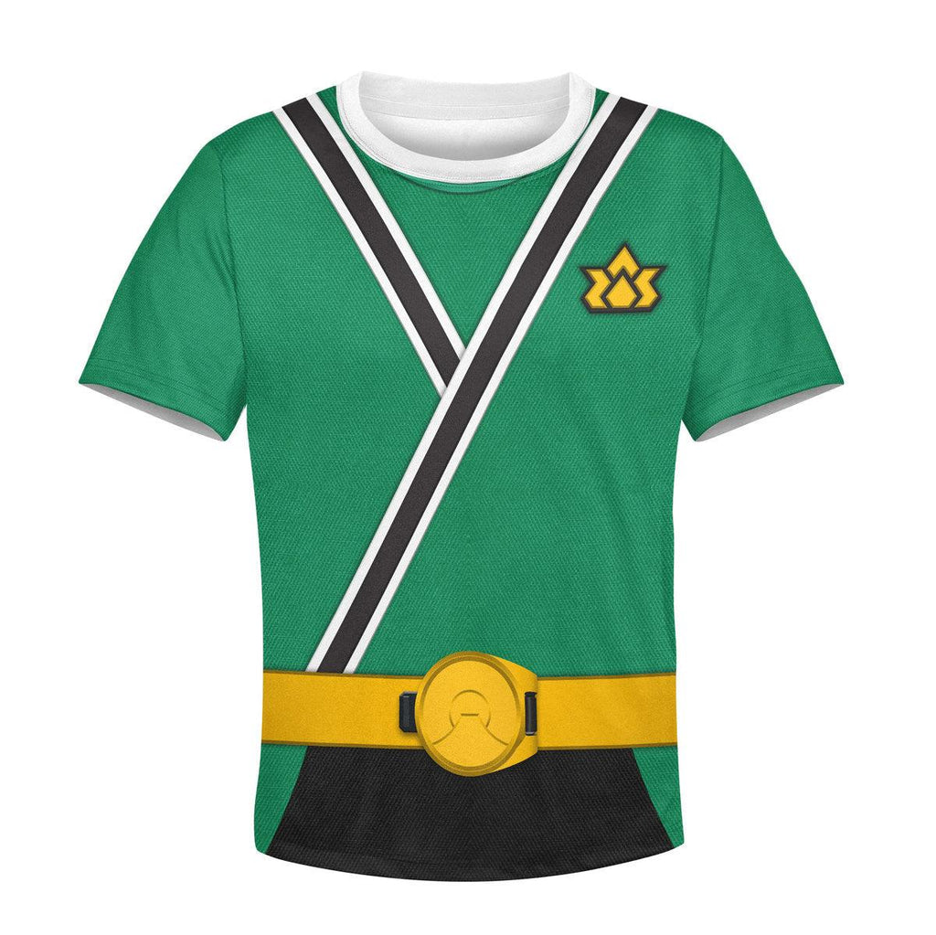 CustomsPig Unisex Kid Tops Green Power Rangers Samurai 3D Apparel - DucG