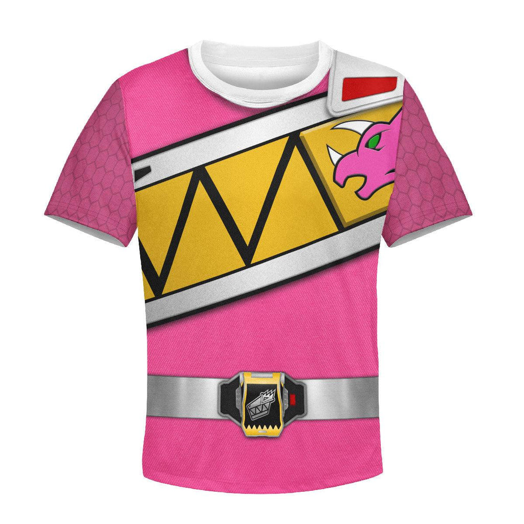 CustomsPig Unisex Kid Tops Pink Power Rangers Dino Charge 3D Apparel - DucG