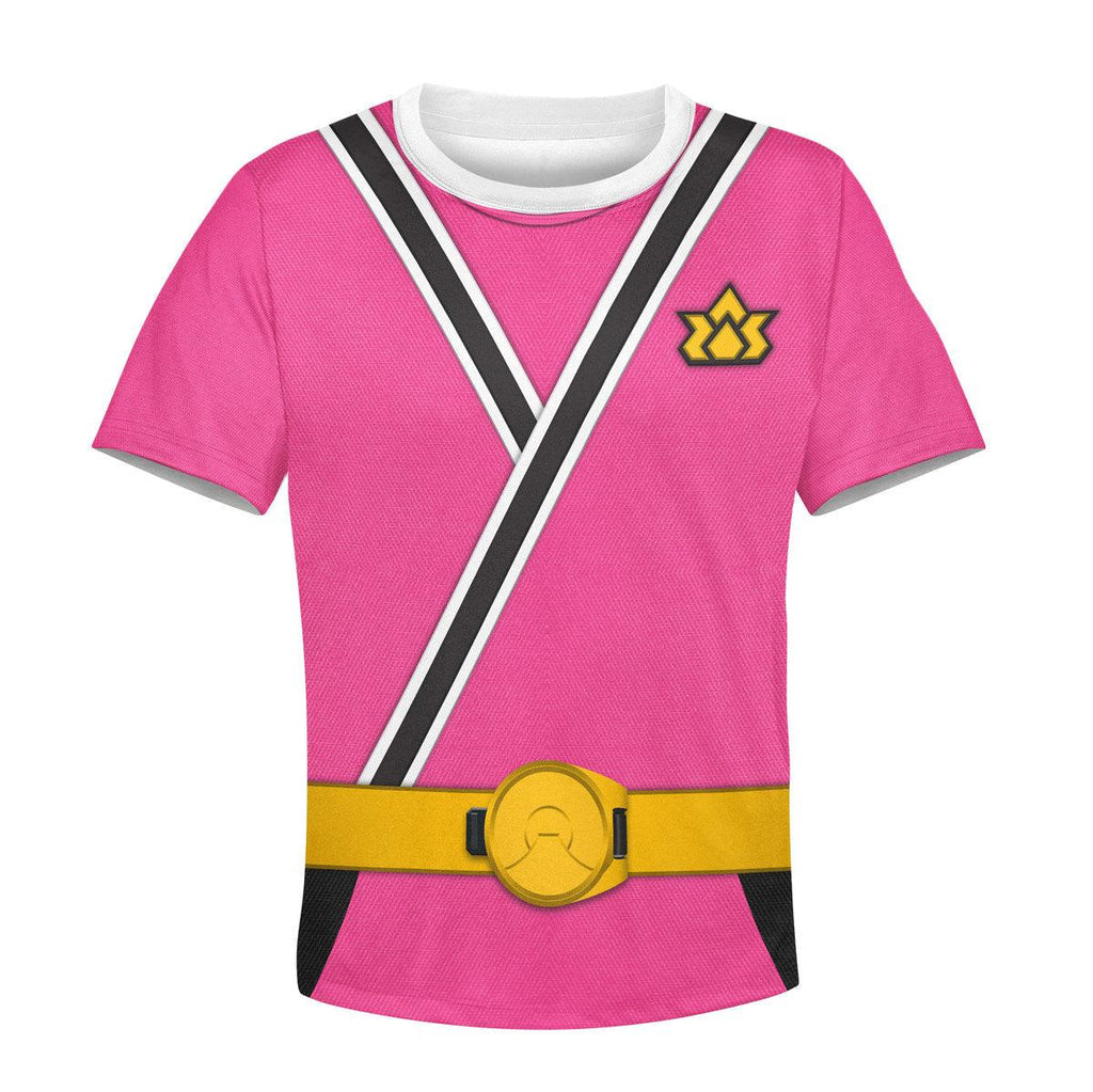 CustomsPig Unisex Kid Tops Pink Power Rangers Samurai 3D Apparel - DucG