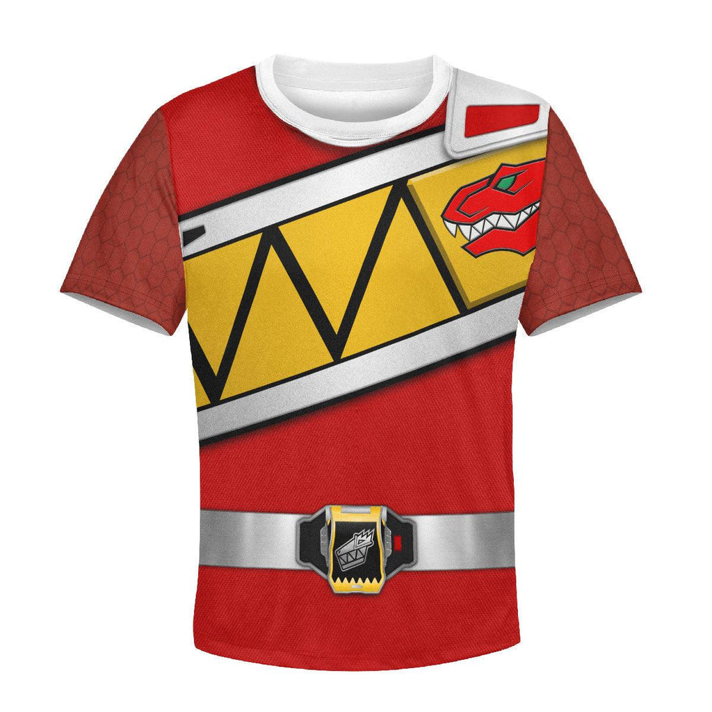 CustomsPig Unisex Kid Tops Red Power Rangers Dino Charge 3D Apparel - DucG