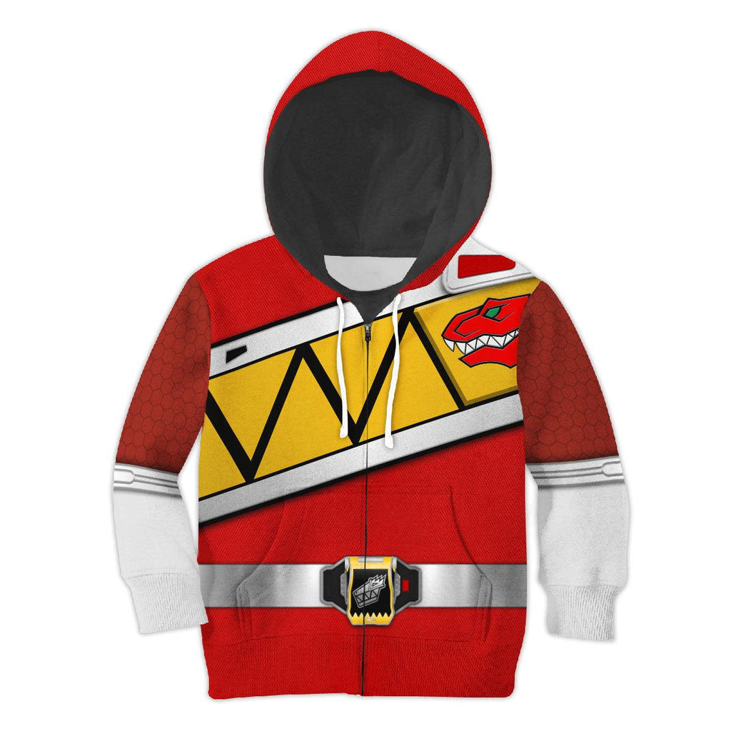 CustomsPig Unisex Kid Tops Red Power Rangers Dino Charge 3D Apparel - DucG