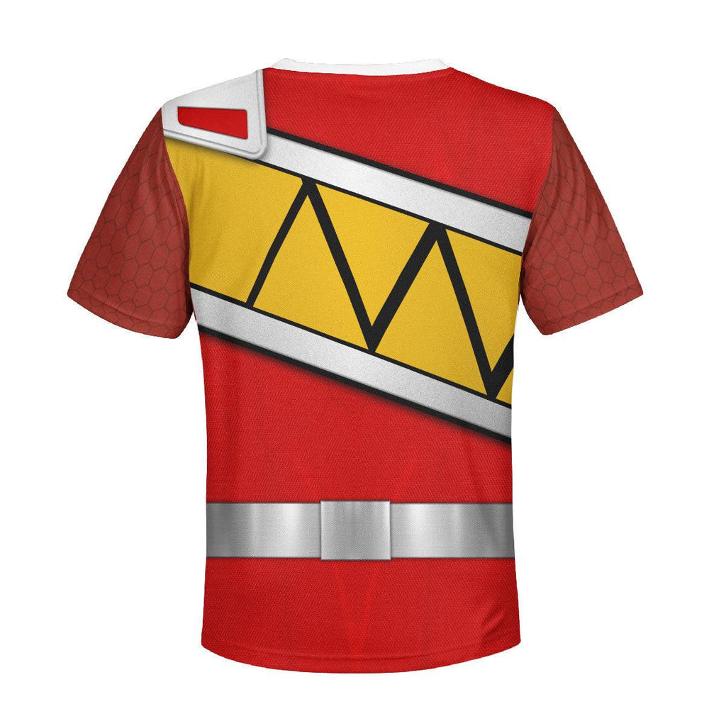 CustomsPig Unisex Kid Tops Red Power Rangers Dino Charge 3D Apparel - DucG