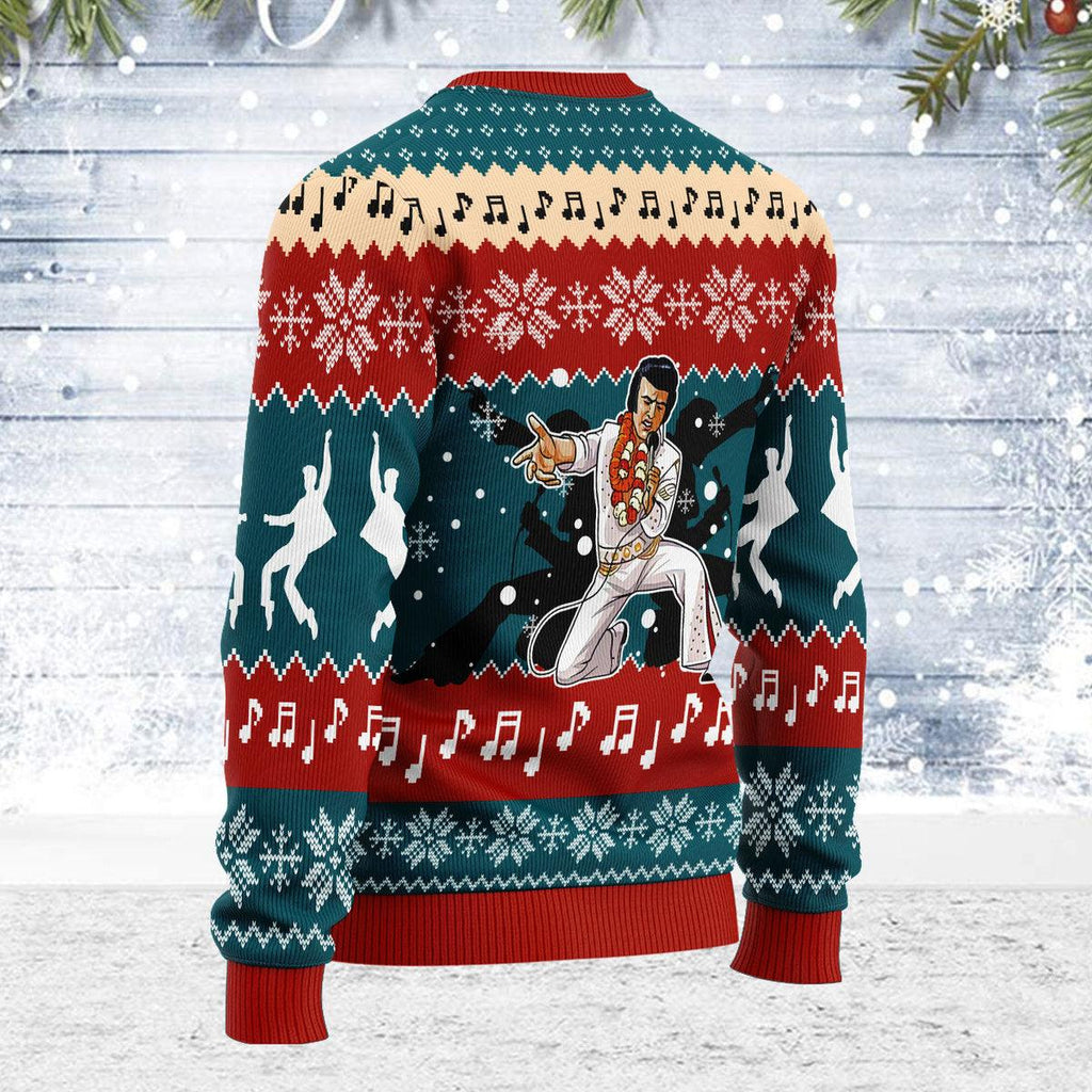 CustomsPig Who is Listening to Elvis Christmas Ugly Sweater - CustomsPig.com